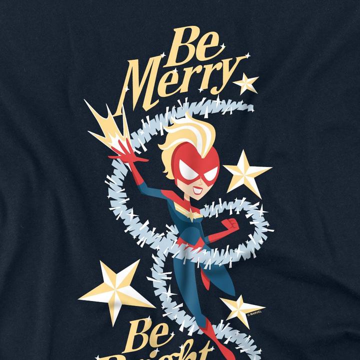 Actual product image Captain Marvel Unisex Adult Be Merry Be Bright T-Shirt (M)