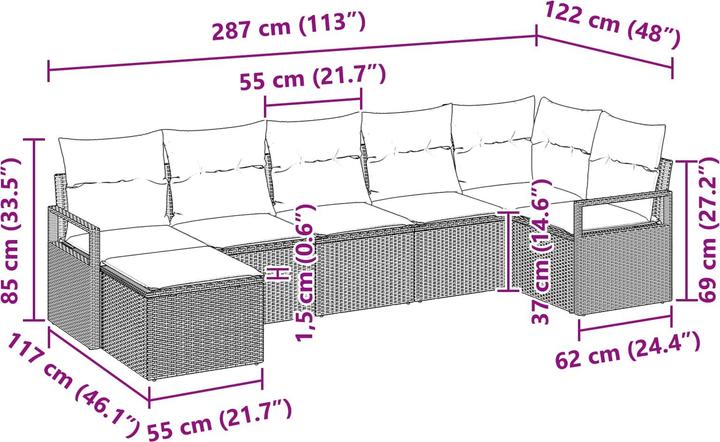 Actual product image vidaXL Outdoor-Sofagarnitur