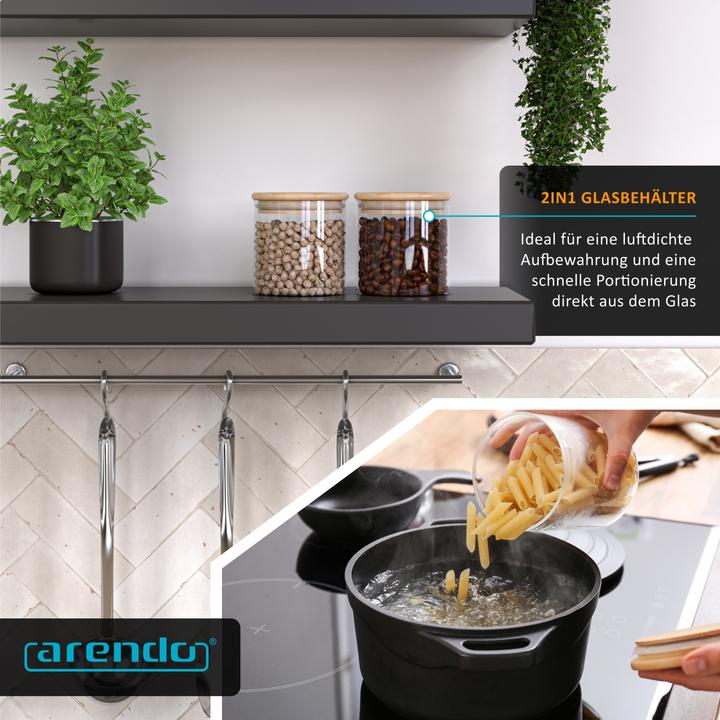 Produktbild Arendo 10x 0,75L Vorratsgläser Glasbehälter 10er Set, Borosilikatglas, Bambusdeckel, Vorratsdosen luftdicht (0.75 l)