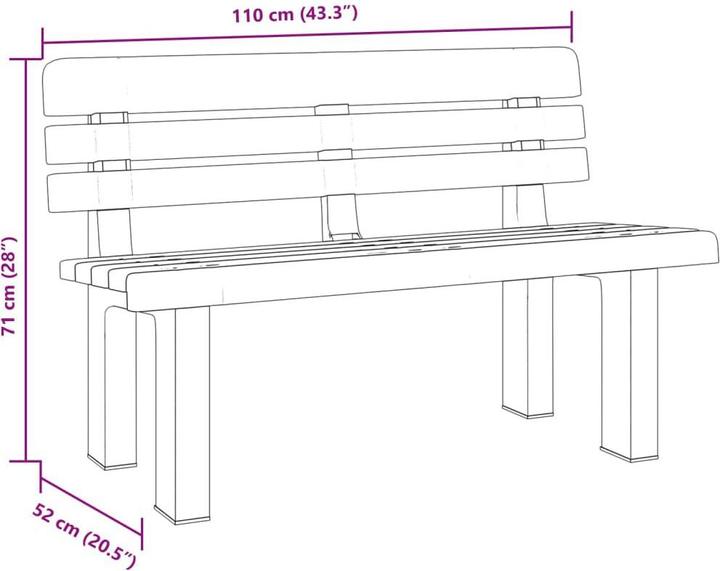 Actual product image vidaXL Polypropylene garden bench