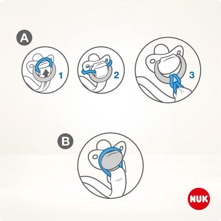 Produktbild NUK Disney Mickey Mouse Schnullerband, für alle Schnuller mit und ohne Ring, 1 Stück, weiss (1 x)