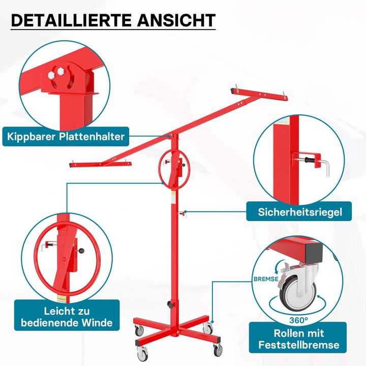 Actual product image Wiltec Panel lifter 40kg 170-290cm Assembly aid Panel lifter Drywall lift (40 kg)