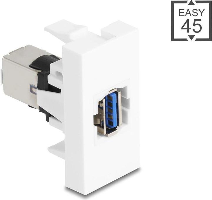Produktbild Delock Easy 45 Modul USB 5 Gbps Typ-A Buchse zu USB 5 Gbps Typ-B Buchse weiss (USB 3.2 Gen 1)