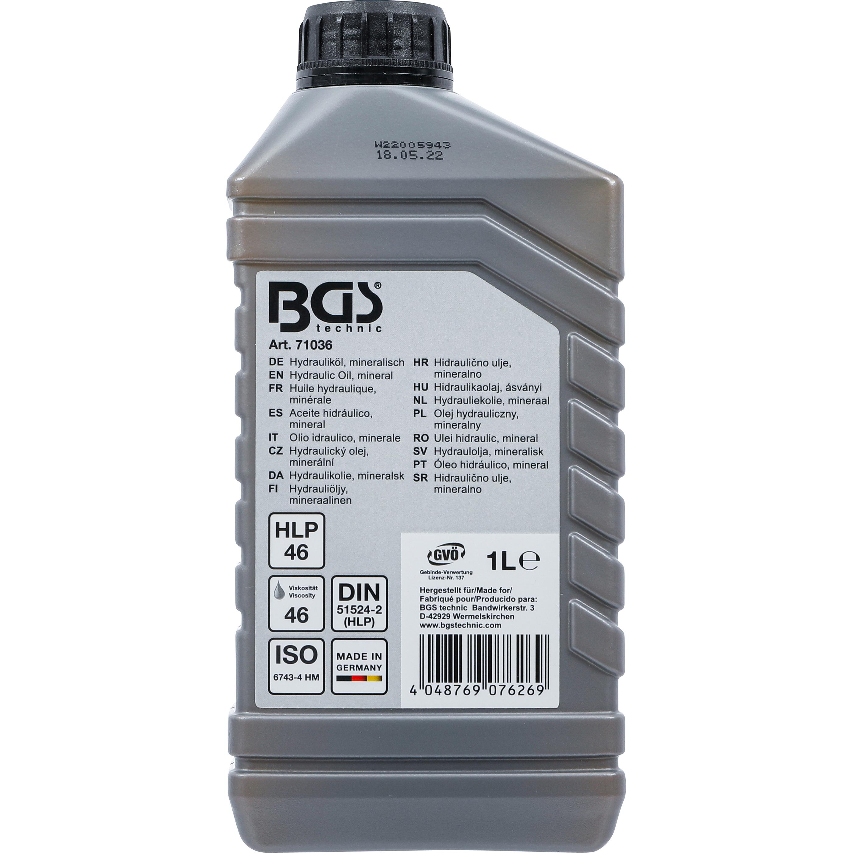 Thumbnail - BGS, Wagenheber, Hydrauliköl mineralisch 1 l