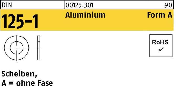 Produktbild Unterlegscheibe DIN 125-1 Form A 17 x30 x3 Aluminium