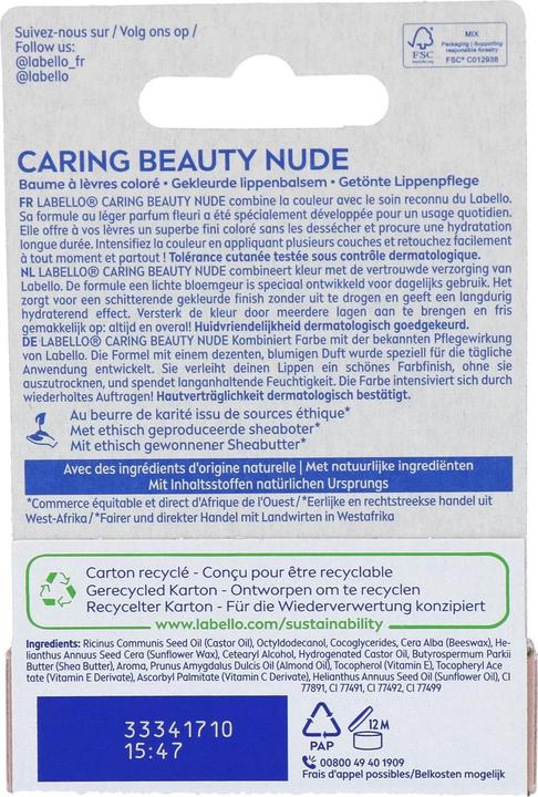 Actual product image LABELLO Caring Beauty Lip Nude (Lip Care Stick, 172.50 ml)