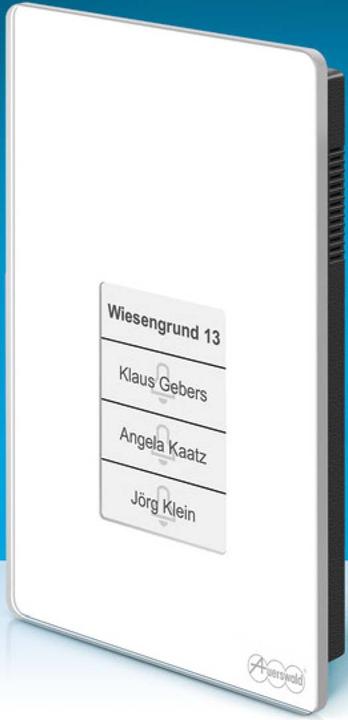 Actual product image Auerswald TFS-Dialog 400 white intercom system for a/b interfaces with elegant glass front