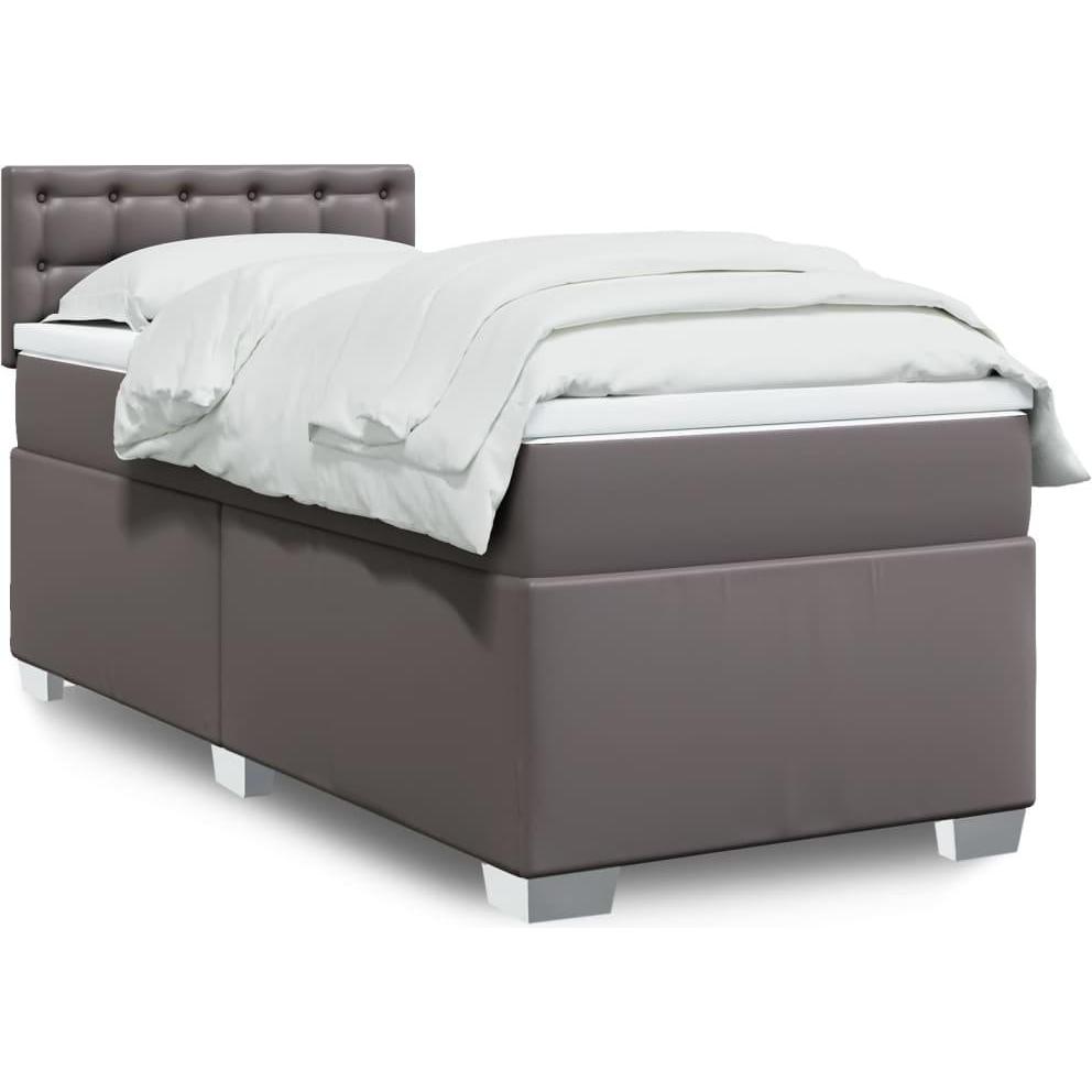 VidaXL, Bett, Bo x springbett mit Matratze 120 x 190 cm Kunstleder (120 x 190 cm)