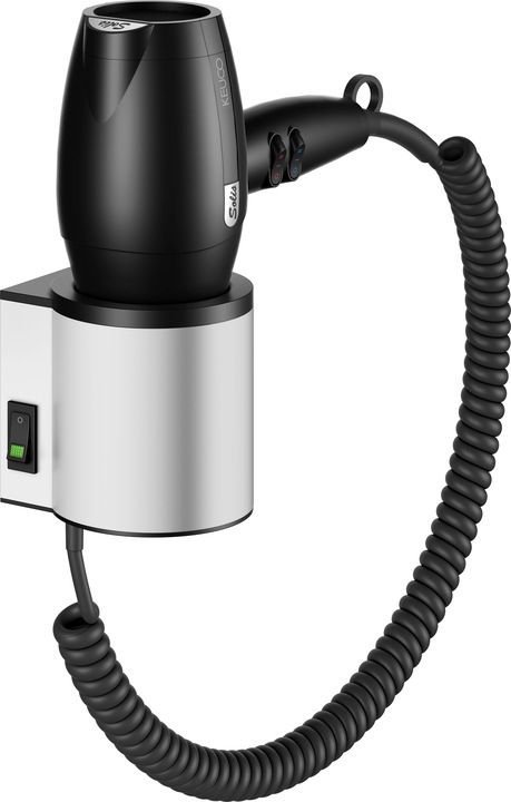 Keuco Haartrockner PLAN m Wandh. Alu sil-elo/sw