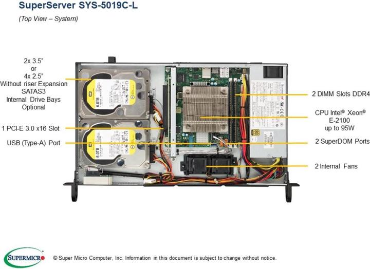 Produktbild Supermicro 5019C-L: LGA1151