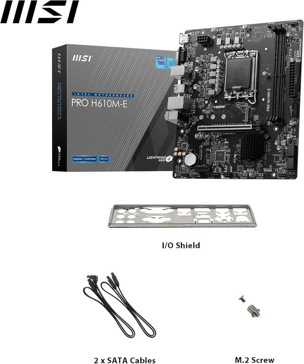 Image du produit MSI PRO H610M-E (LGA 1700, Intel H610, mATX)