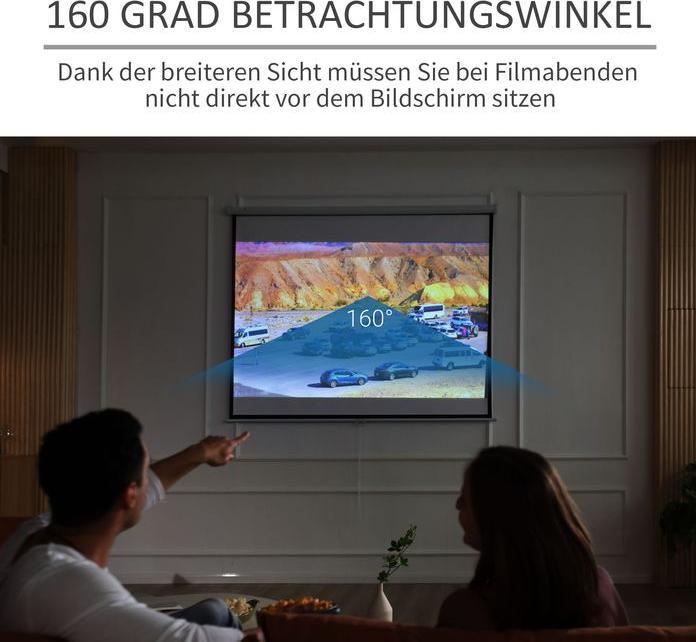 Produktbild Swisshandel24 Beamer Leinwand 203 x 152 cm 100 Zoll 4:3/ 16:9 Projektionsleinwand Manuell für Heimkino (96.85", 16:9, 4:3)