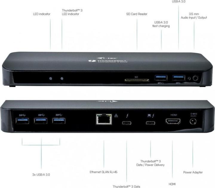 Produktbild i-tec Thunderbolt 3 Dual Docking Station (Thunderbolt, 3.20 Ports)
