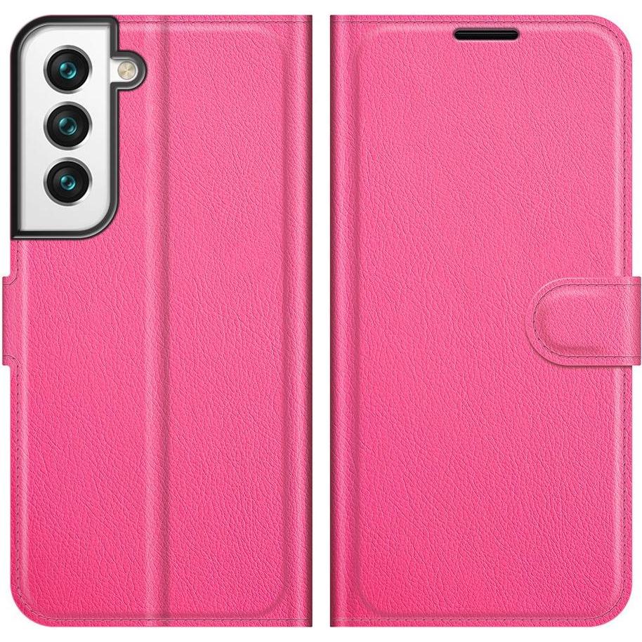 Cover-Discount Galaxy S22 - Leder Etui Hülle pink (Samsung Galaxy S22), Smartphone Hülle, Pink