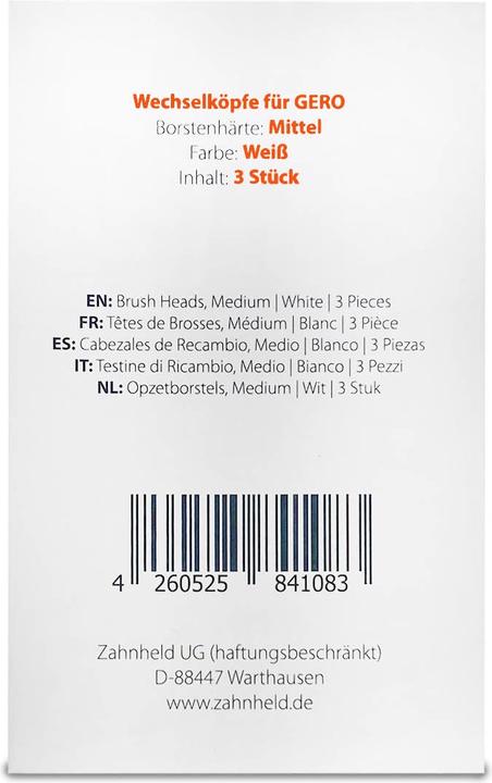 Actual product image Zahnheld Interchangeable heads Medio Mini (3 x)