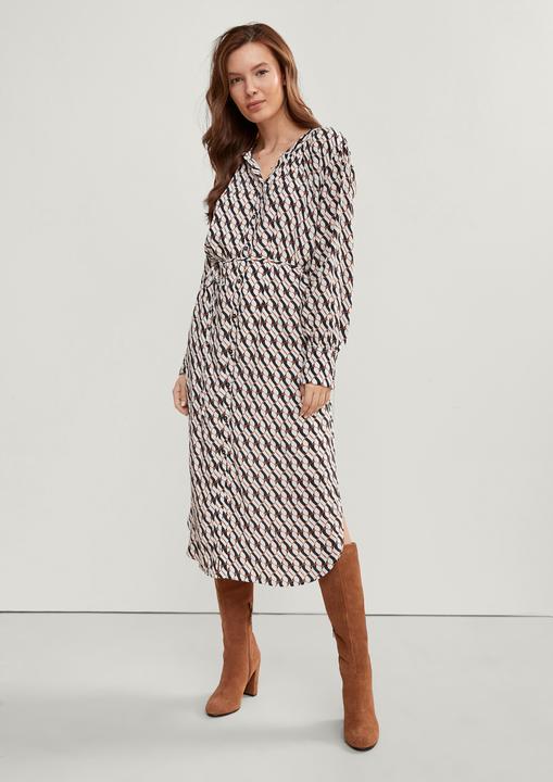 Image du produit Comma Kleid Blusenkleid mit Allovermuster (40)