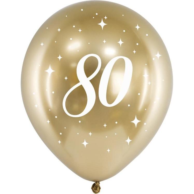 Partydeco Ballon Or - 80 Ans (6pcs)