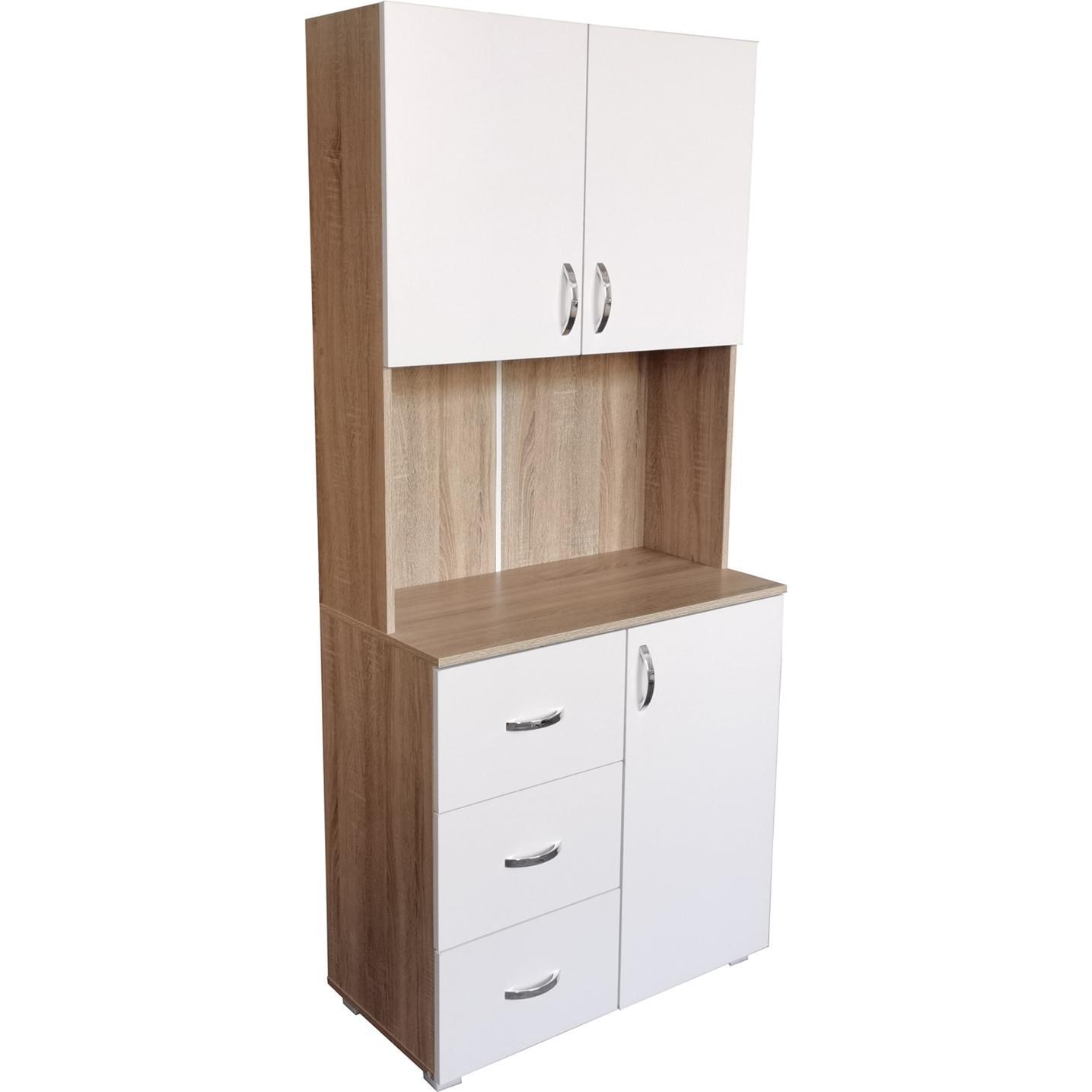 Thumbnail - HTI-Living, Regal, Küchenschrank Weiss/Sonoma Blanca (80 x 180 x 40 cm)
