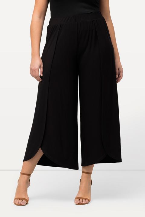 Immagine prodotto Ulla Popken Pantaloni di jersey con spacchetto, taglio della gamba ampio e cintura elastica (58, 60)