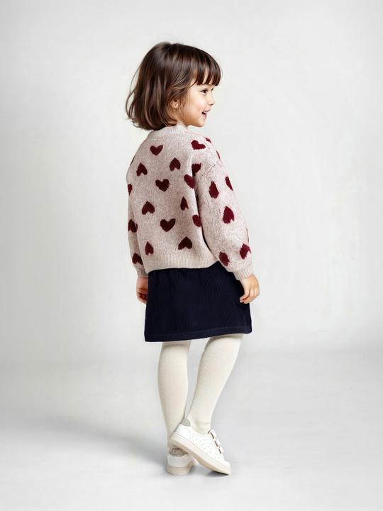 Actual product image Vertbaudet Mädchen Cardigan mit Jacquard-Herzen und Recycling-Polyester (92)