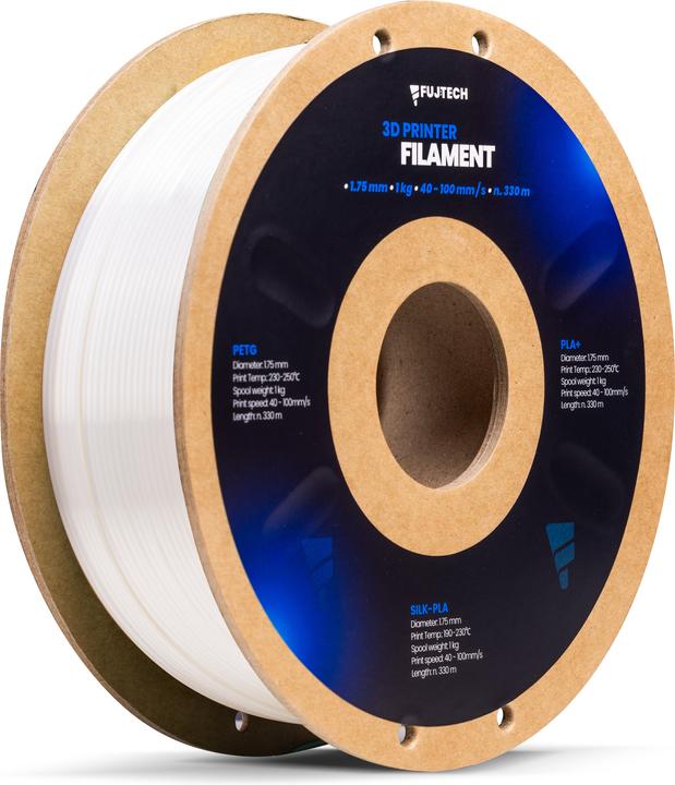 Immagine prodotto Fuj Tek Silk PLA 3D Printer Filament, 1.75 mm, White (PLA, 1.75 mm, 1400 g)