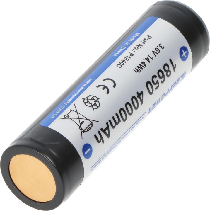 Produktbild Keeppower Akku 18650 4000mAh, 3,7V Li-Ion-Akku geschützt, Pluspol erhöht (1 Stk., 18650, 4000 mAh)