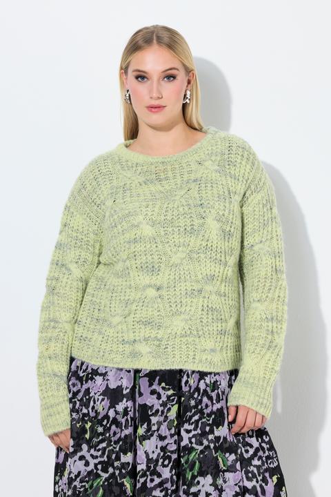 Produktbild Ulla Popken Pullover, Zopfmuster, Oversized, Rundhals, Langarm (60)