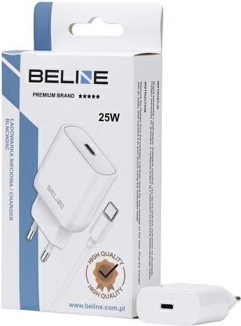 Produktbild Beline Ład. siec. 1x USB-C 25W + kabel USB-C biała /white PD 3.0 BLNCW25C (25 W)
