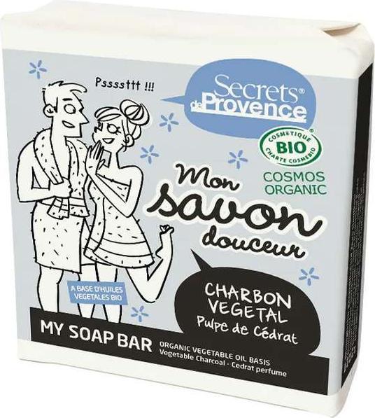 Actual product image Secrets de Provence Organic Soap CHARCOAL (Hard soap)