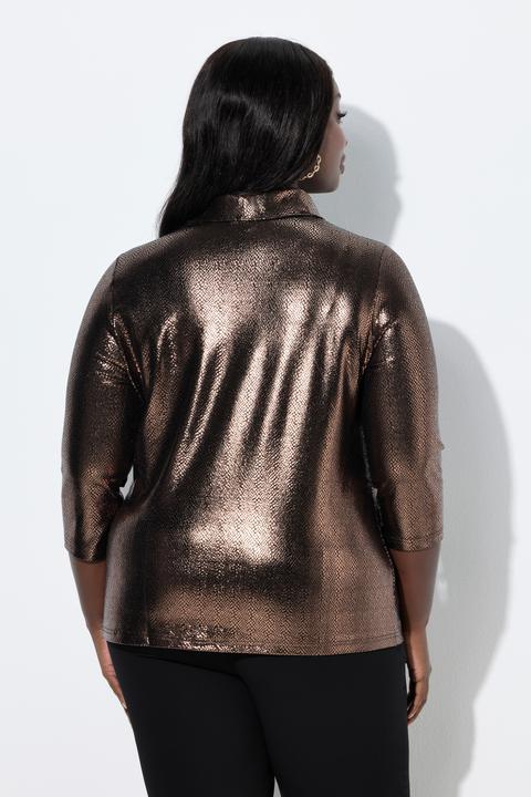 Produktbild Ulla Popken Shirt, Wasserfall-Einsatz, Classic, 3/4-Arm (54)