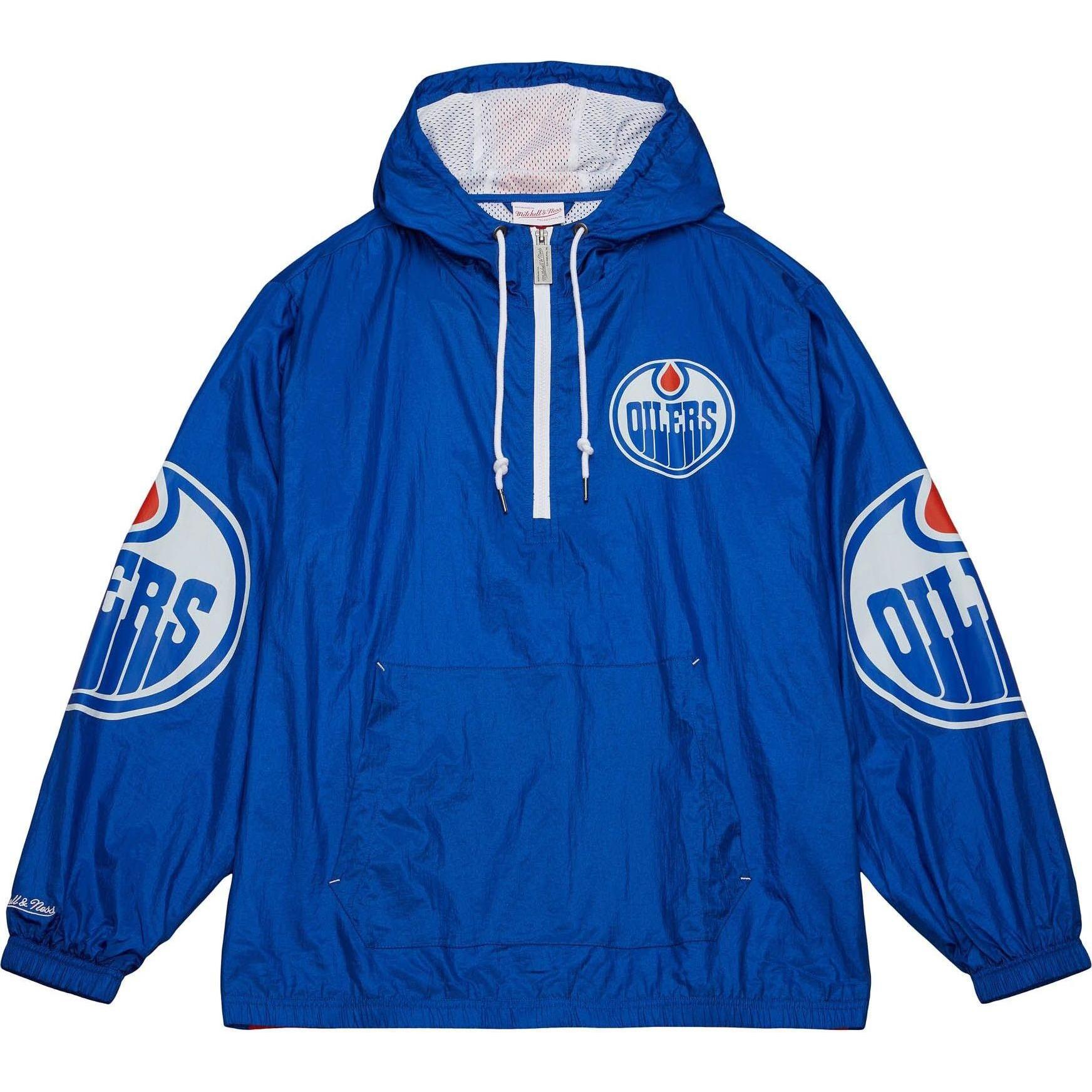 Mitchell & Ness, Herren, Pullover, M&N Windbreaker Anorak Jacke - ORIGINS Edmonton Oilers - M, Mehrfarbig, (M)