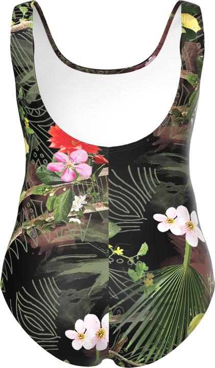 Image du produit Ulla Popken Maillot de bain, motif toucan, sans bonnets souples, col rond (54)