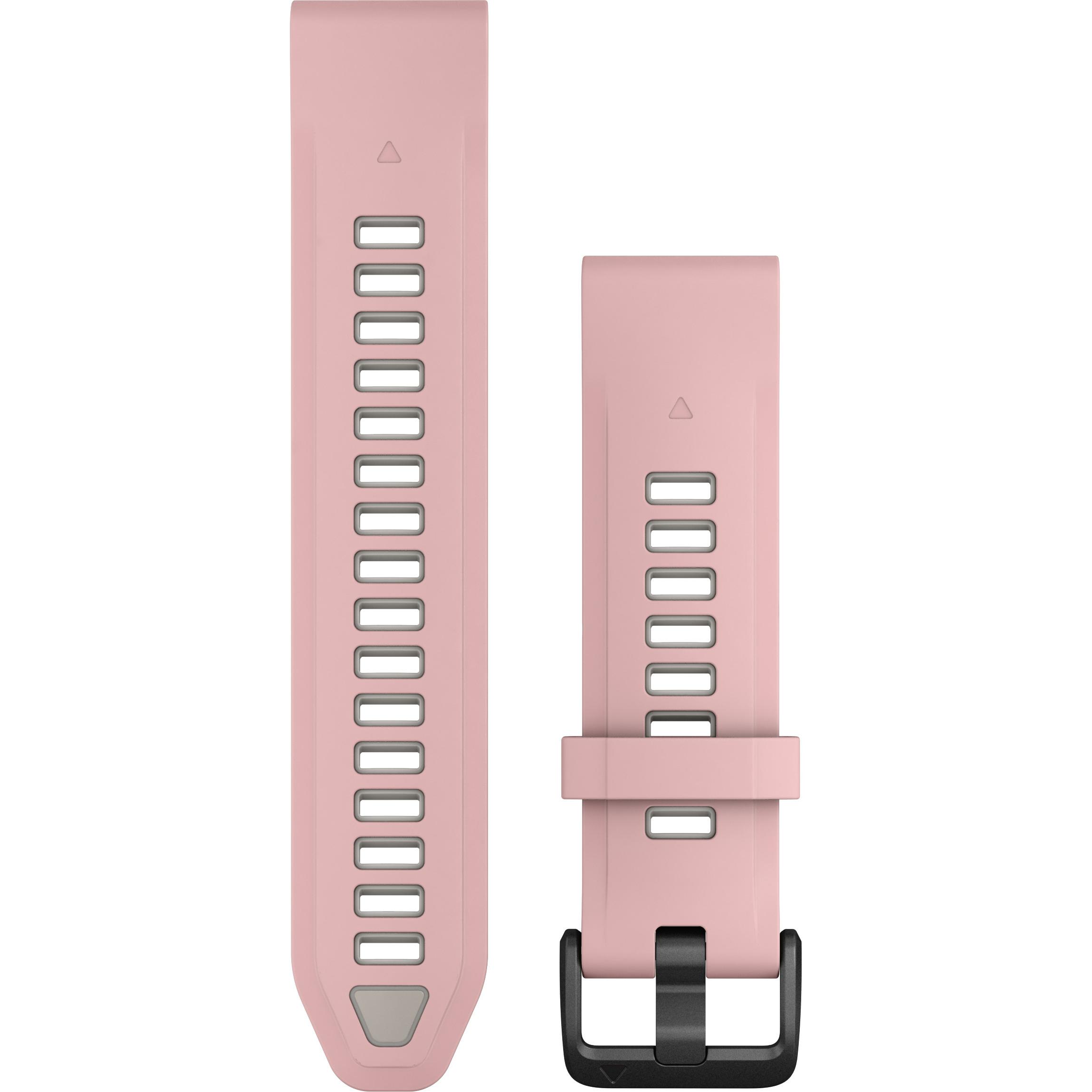 Garmin Ersatzarmband QuickFit 20mm (20 mm, Silikon), Uhrenarmband, Rosa, Grau