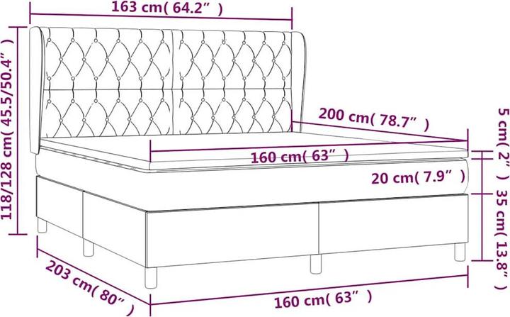 Immagine prodotto vidaXL Boxspringbett (160 x 200 cm)