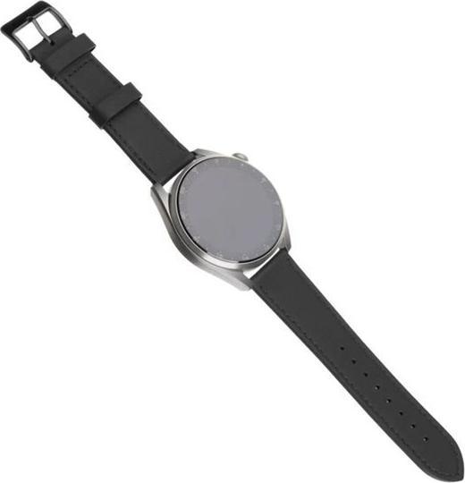 Actual product image Fixed Leather strap 20 mm wide leather strap for smartwatch black (20 mm, Natural Leather)