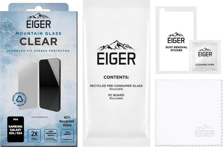 Actual product image Eiger Mountain Glass Clear (1 Piece, Samsung Galaxy S25)