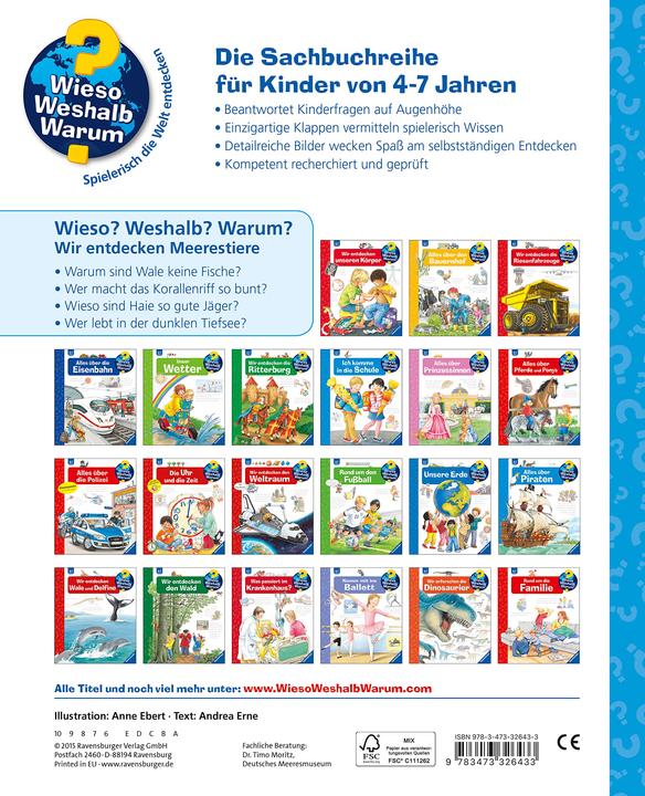 Image du produit Ravensburger Wir entdecken Meerestiere (Allemand, Andrea Erne, 2015)