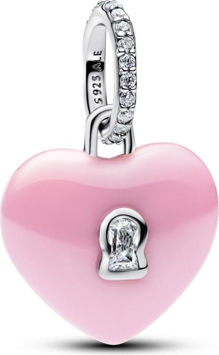 Image du produit Pandora Ceramic Heart Padlock Dangle Charm (Argent, Argent 925)