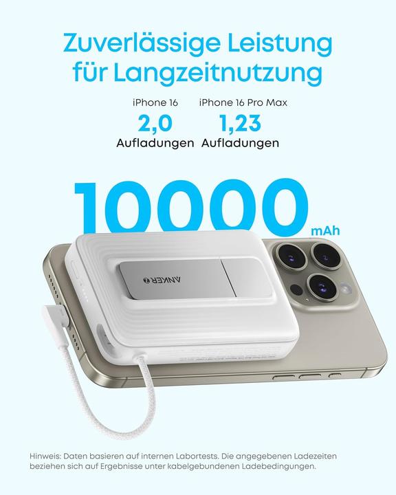 Produktbild Anker 30W, 1 x USB-C Zolo Magnetic Power Bank Black (10000 mAh, 30 W)