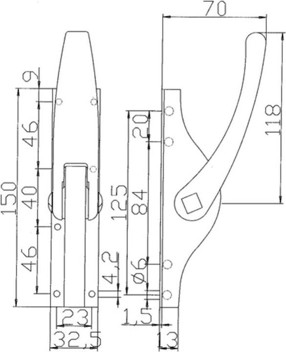 Produktbild Deni Tortreibriegel PLANO 16 mm Schlaufenanzahl 4 Stahl hell verzinkt (Türgriff)