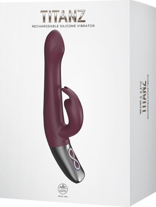 Actual product image NMC 8.5 inch silicone rechargeable vibrator ruby red