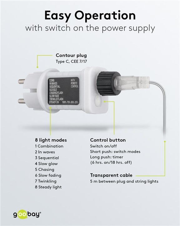 Produktbild Goobay LED-Lichtervorhang (6.10 m)