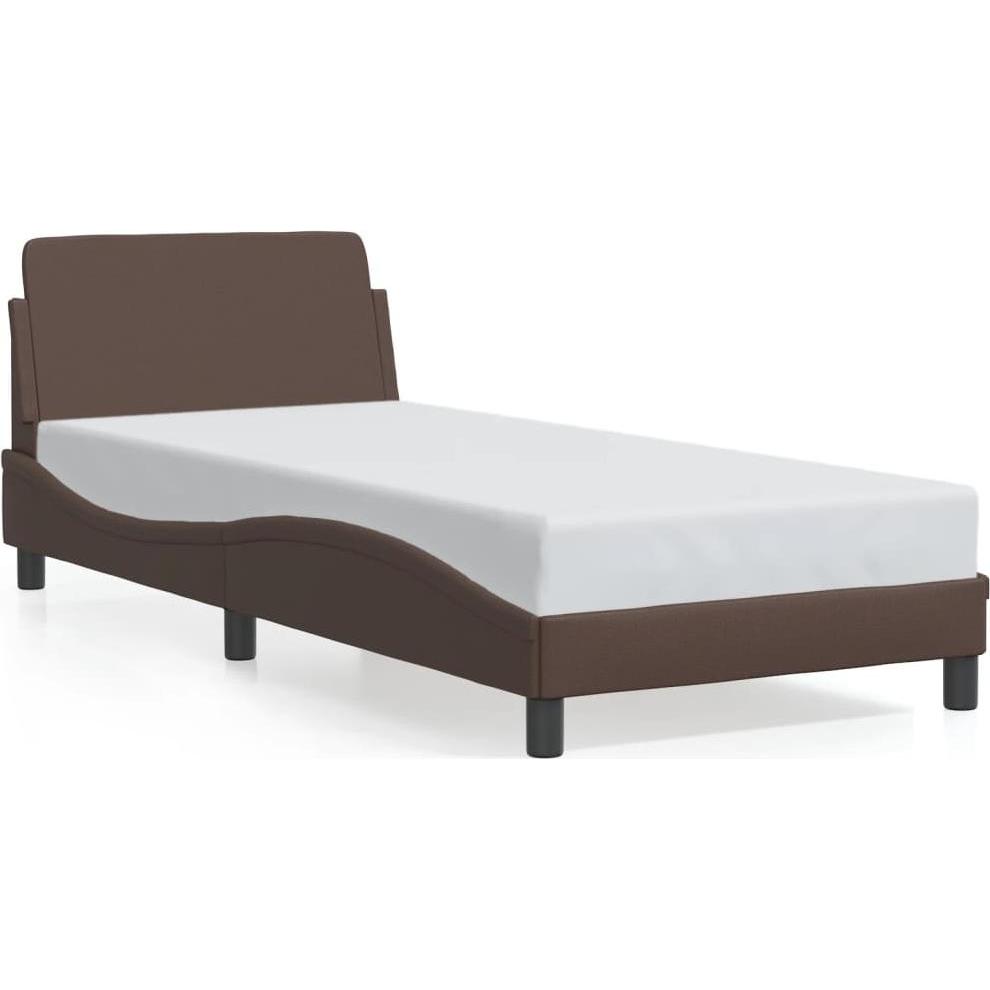 VidaXL, Bett, Bettgestell mit Kopfteil Kunstleder (90 x 200 cm)