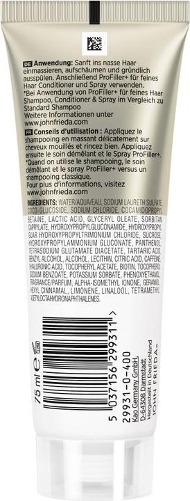 Actual product image John Frieda PROFiller+ Shampoo 75 ml (Liquid shampoo)