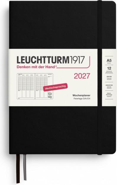 Produktbild Leuchtturm1917 WochenplanerMediumA5Schwarz2027 (A5, 1 Woche / 2 Seiten)