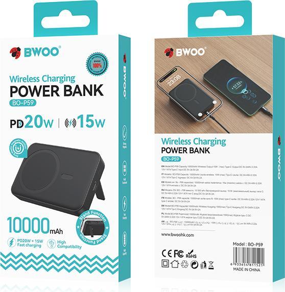 Produktbild Bwoo 20W magsafe 10000 mAh power bank, white (10000 mAh, 20 W, 37 Wh)