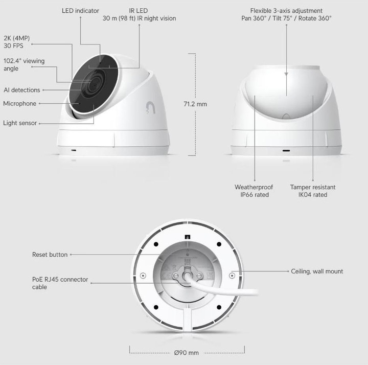 Produktbild Ubiquiti G5 Turret Ultra (2688 x 1512 Pixels)