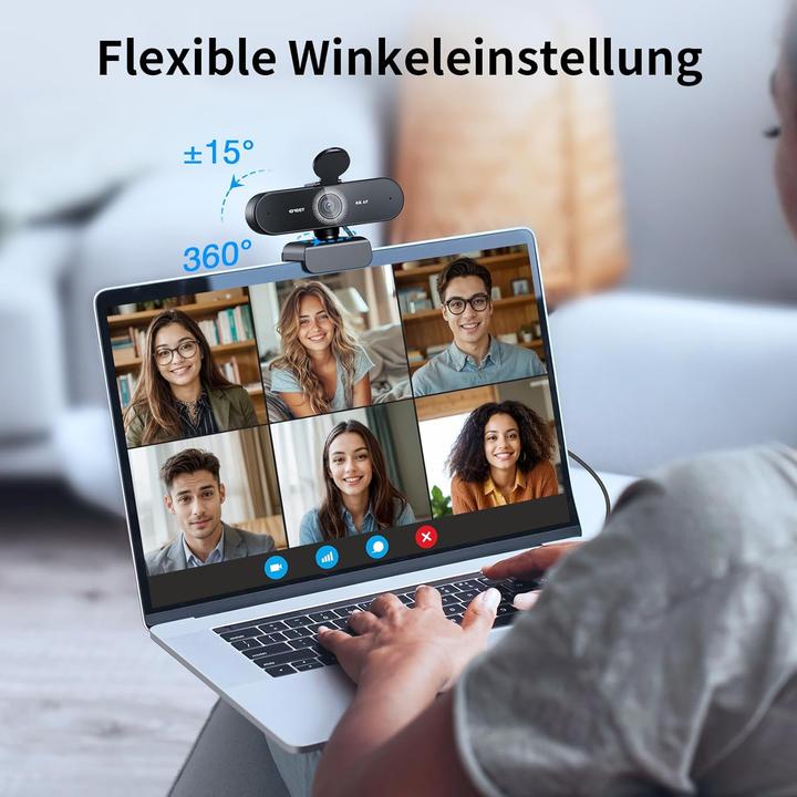 Actual product image EMeet Nova 4K Webcam mit Rauschunterdrückungs-Mikrofonen