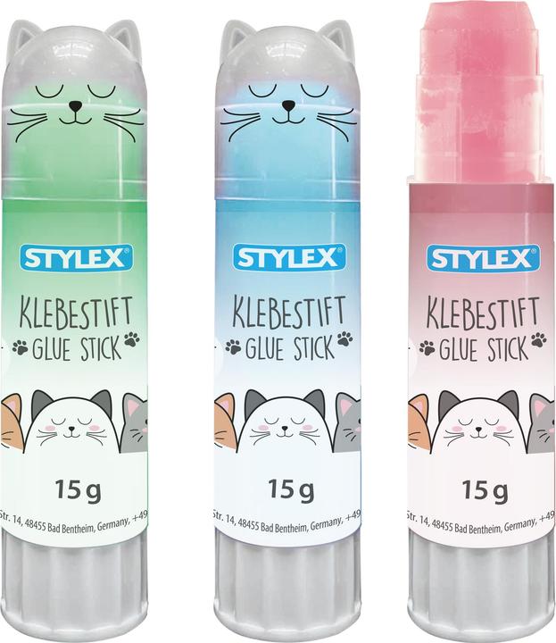 Image du produit Stylex Klebestift, farbig, Paste 15 g im Katzendesign