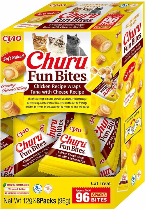 Image du produit Inaba CAT FUN BITES CHICKEN&TUNA&CHEESE 8x12g (96g) (Adulte, 8 pcs, 96 g)